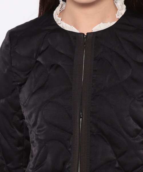 キルティングノーカラージャケット 