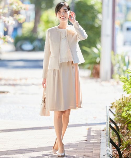 【セットアップ対応】リップルボーダー ノーカラー ジャケット 