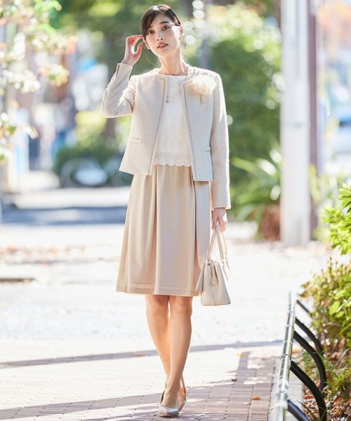 【セットアップ対応】リップルボーダー ノーカラー ジャケット 