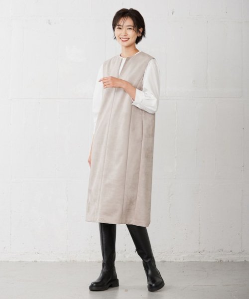 J.PRESS LADIES（LARGE SIZE）(J．プレス　レディス（大きいサイズ）)/【洗える】ダンボールスエード ジャンパースカート/img01