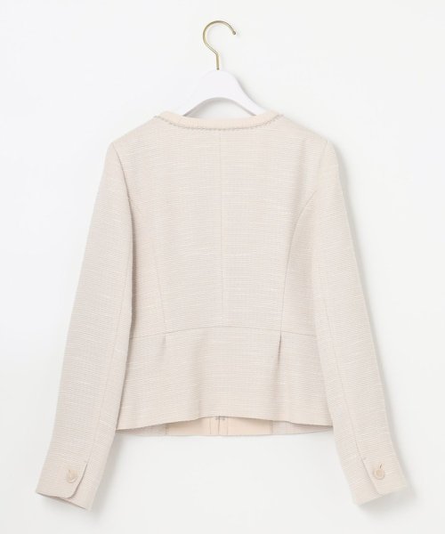 【セットアップ対応】リップルボーダー ノーカラー ジャケット 