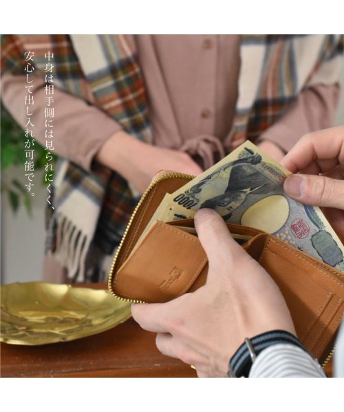 JAPAN FACTORY(ジャパンファクトリー)/二つ折り財布 本革 メンズ 財布 二つ折り ラウンドファスナー 日本製 シンプル ブランド 革 プレゼント hallelujah/img11