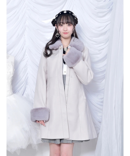 レディース 未使用☆里麻りま ウール&アンゴラ&フォックスファーコート
