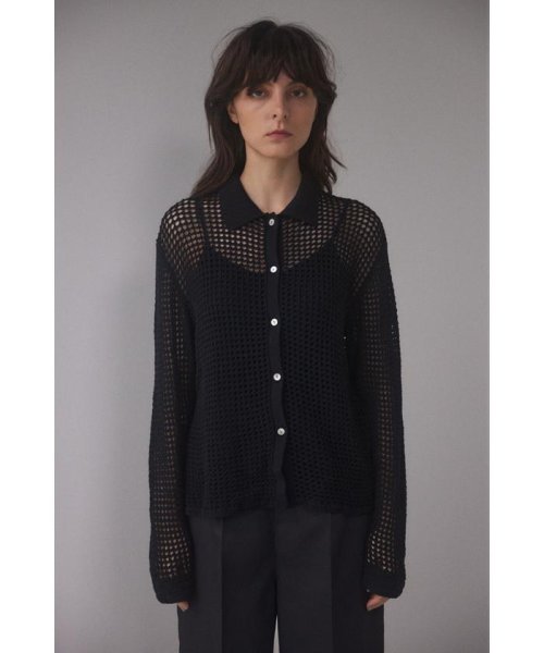 BLACK BY MOUSSY(ブラックバイマウジー)/mesh knit shirt/img02