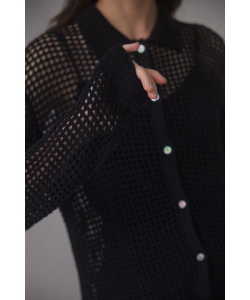BLACK BY MOUSSY(ブラックバイマウジー)/mesh knit shirt/img07