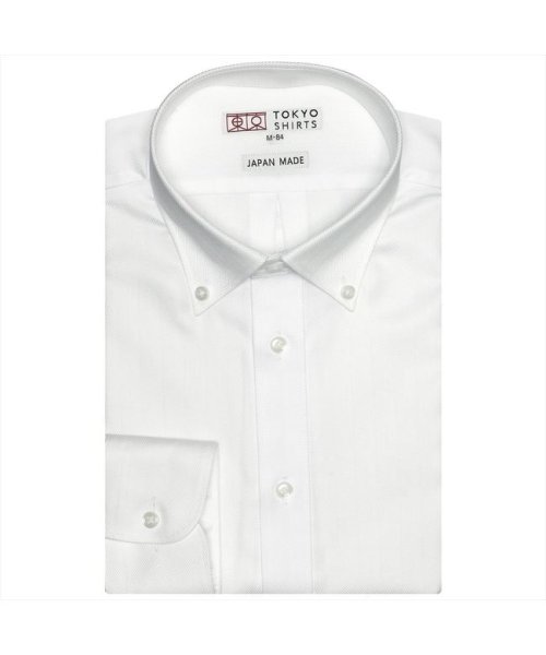 TOKYO SHIRTS(TOKYO SHIRTS)/【国産しゃれシャツ】 ボタンダウン 長袖 形態安定 綿100% ヘリンボーン織り/img01