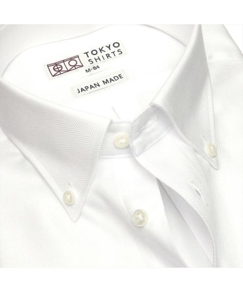 TOKYO SHIRTS(TOKYO SHIRTS)/【国産しゃれシャツ】 ボタンダウン 長袖 形態安定 綿100% ヘリンボーン織り/img04