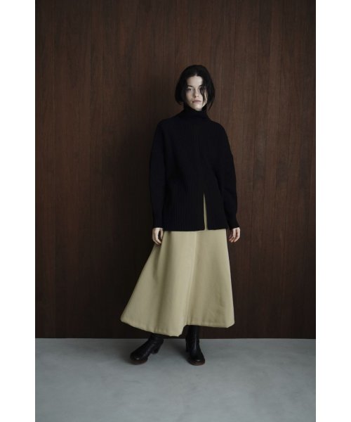 CLANE(クラネ)/DOUBLE FACE CENTER SLIT RIB KNIT TOPS/img04