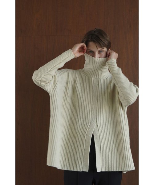CLANE(クラネ)/DOUBLE FACE CENTER SLIT RIB KNIT TOPS/img09