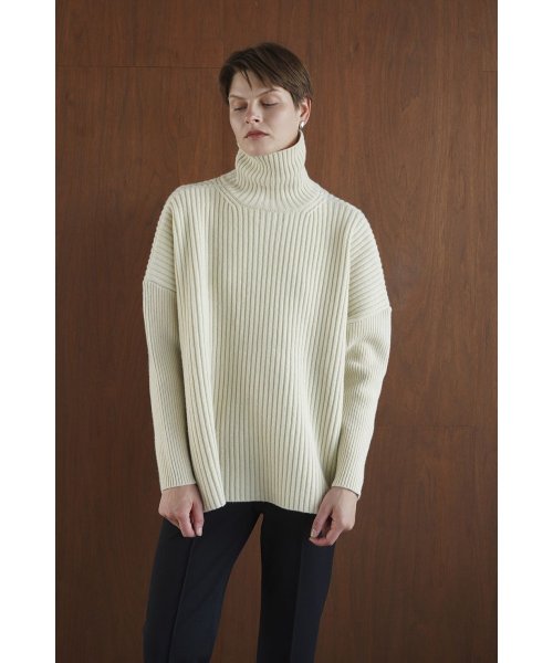 CLANE(クラネ)/DOUBLE FACE CENTER SLIT RIB KNIT TOPS/img12