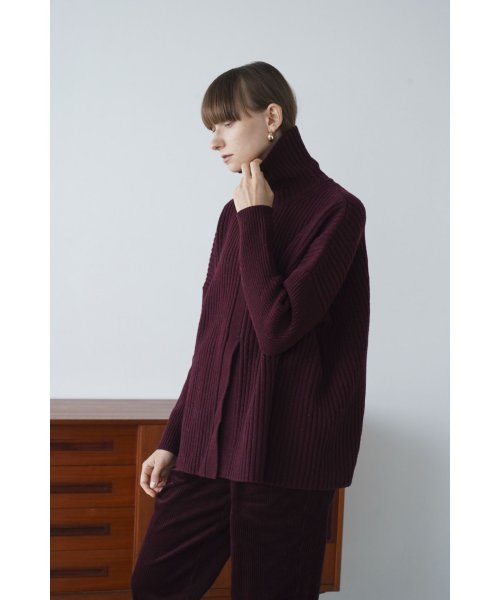 CLANE(クラネ)/DOUBLE FACE CENTER SLIT RIB KNIT TOPS/img16
