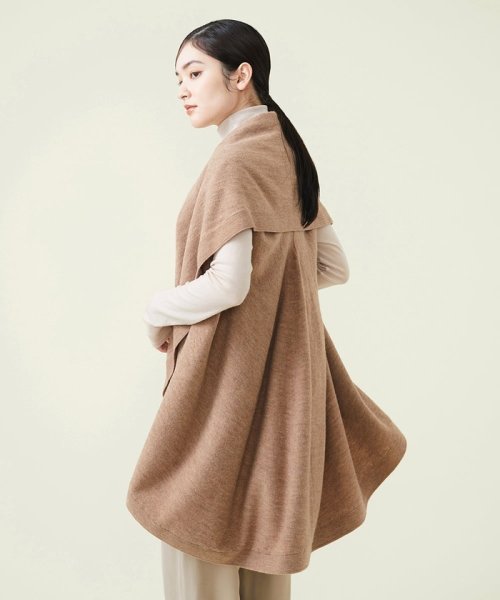 ウールカシミヤドレープニットジレ 