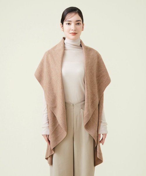 ウールカシミヤドレープニットジレ 