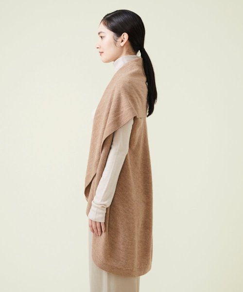 ウールカシミヤドレープニットジレ 