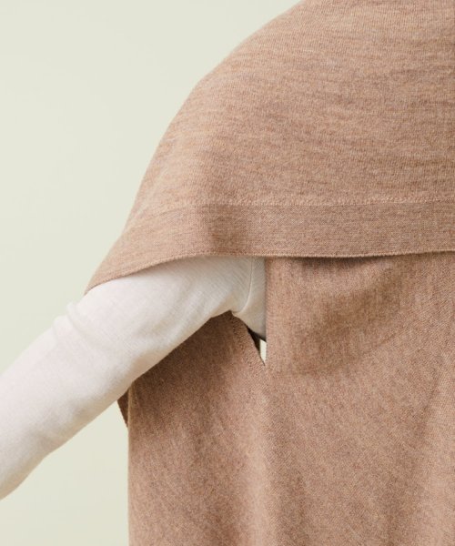 ウールカシミヤドレープニットジレ 