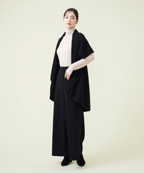 ウールカシミヤドレープニットジレ 