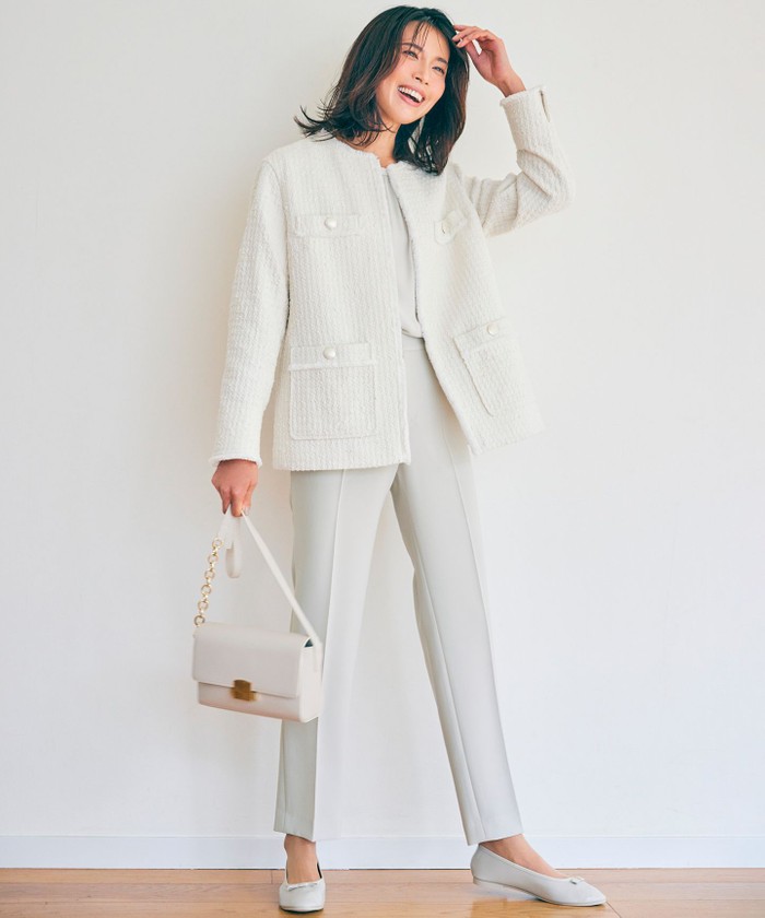 スラブファンシーツイード ジャケット(505108837)｜阪急百貨店公式通販