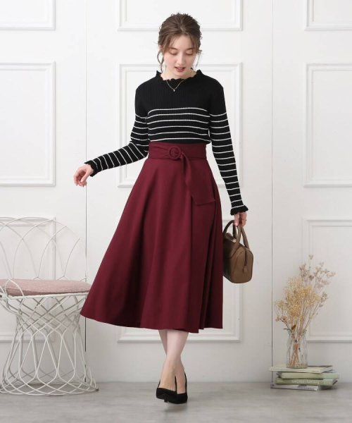 セール】【新色追加！クラシカルで上品なキレイ色スカート】ツイルベルテッドスカート(504884373) クチュールブローチ(Couture  Brooch) MAGASEEK