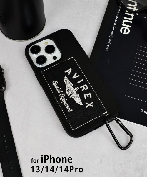 AVIREX(AVIREX)/スマホケース iPhone14 iPhone14Pro iPhone13 ブランド アヴィレックス AVIREX カード収納付き背面ケース 刺繍ロゴ/img32