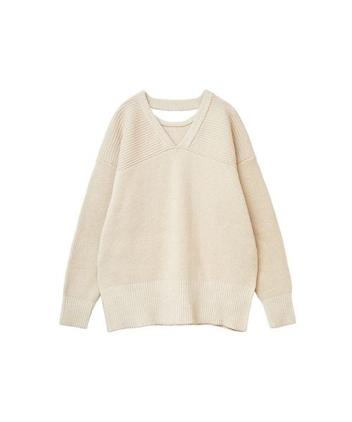 CLANE(クラネ)/W FACE CUT NECK WIDE KNIT TOPS/img01