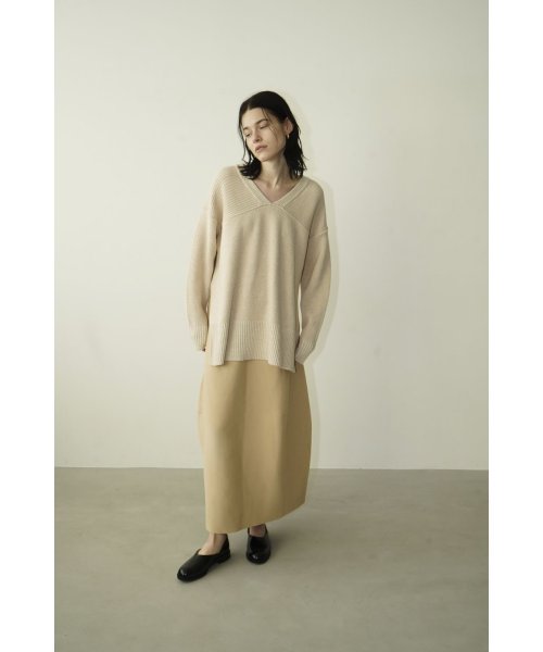 CLANE(クラネ)/W FACE CUT NECK WIDE KNIT TOPS/img05