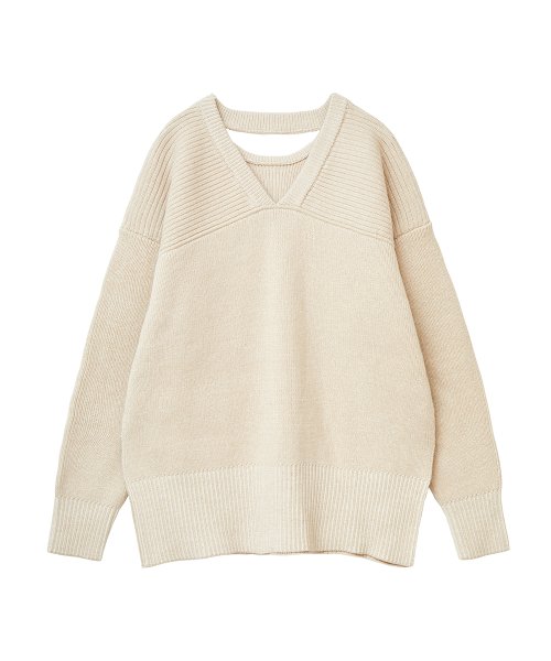 CLANE(クラネ)/W FACE CUT NECK WIDE KNIT TOPS/img08