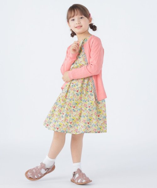 SHIPS KIDS(シップスキッズ)/SHIPS KIDS:100～130cm / 無地×リバティ カーディガン/img06