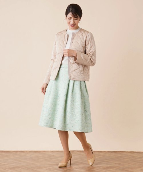 キルティングノーカラージャケット 