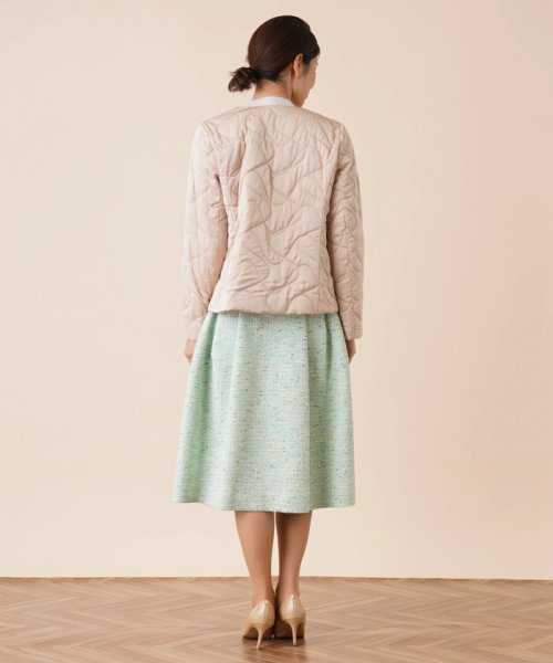 キルティングノーカラージャケット 