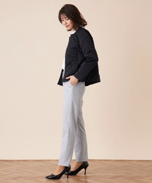 キルティングノーカラージャケット 