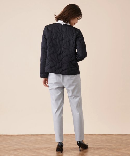 キルティングノーカラージャケット 