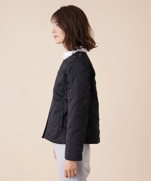 キルティングノーカラージャケット 