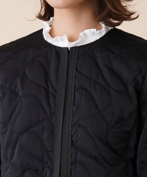 キルティングノーカラージャケット 
