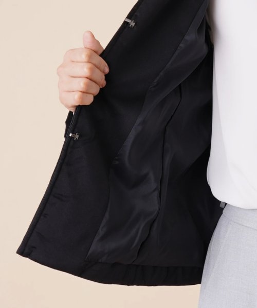 キルティングノーカラージャケット 