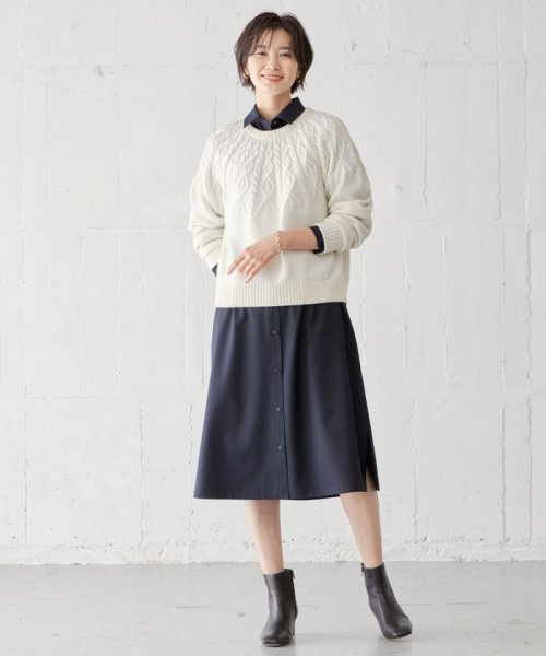 J.PRESS LADIES（LARGE SIZE）(J．プレス　レディス（大きいサイズ）)/【WEB限定・洗える】 EIGER CORD 求心編み ニット/img03