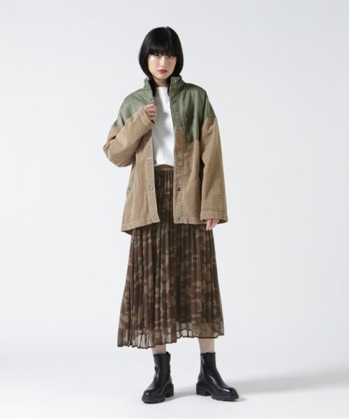 AVIREX(AVIREX)/PLEATED CAMOPRINT CHIFFON SKIRT/ プリーツカモプリントシフォンスカート/img01