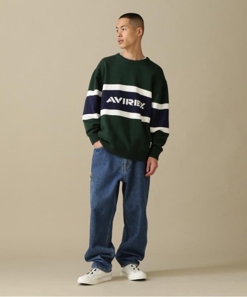 AVIREX(AVIREX)/PANELLED BORDER LOGO KNIT / パネル ボーダー ロゴ ニット/img04