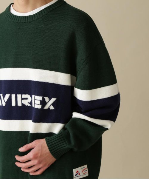 AVIREX(AVIREX)/PANELLED BORDER LOGO KNIT / パネル ボーダー ロゴ ニット/img08