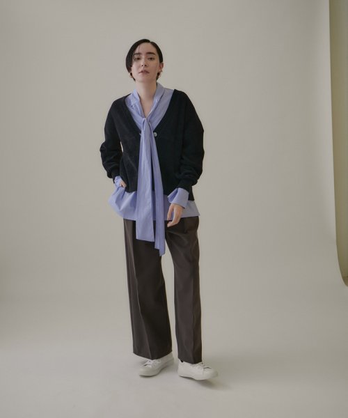 Vネックリブカーディガン－CreamyCotton /クリーミーコットン－ Creamy ■モデル身長 着用サイズ Cotton クリーミーコットン