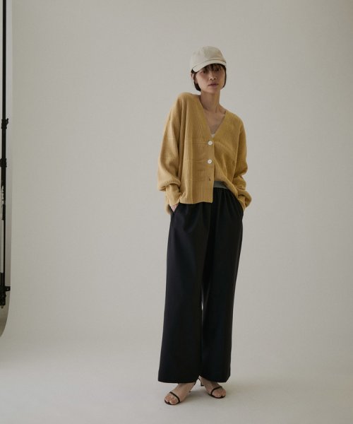 Vネックリブカーディガン－CreamyCotton /クリーミーコットン－ Creamy ■モデル身長 着用サイズ Cotton クリーミーコットン