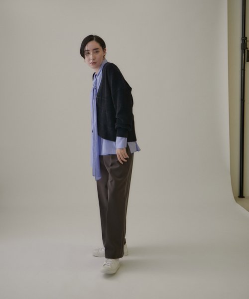 Vネックリブカーディガン－CreamyCotton /クリーミーコットン－ Creamy ■モデル身長 着用サイズ Cotton クリーミーコットン