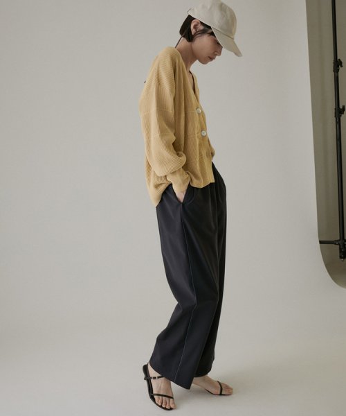 Vネックリブカーディガン－CreamyCotton /クリーミーコットン－ Creamy ■モデル身長 着用サイズ Cotton クリーミーコットン