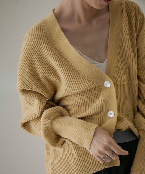 Vネックリブカーディガン－CreamyCotton /クリーミーコットン－ Creamy ■モデル身長 着用サイズ Cotton クリーミーコットン