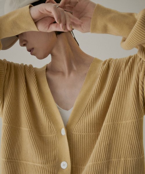 Vネックリブカーディガン－CreamyCotton /クリーミーコットン－ Creamy ■モデル身長 着用サイズ Cotton クリーミーコットン