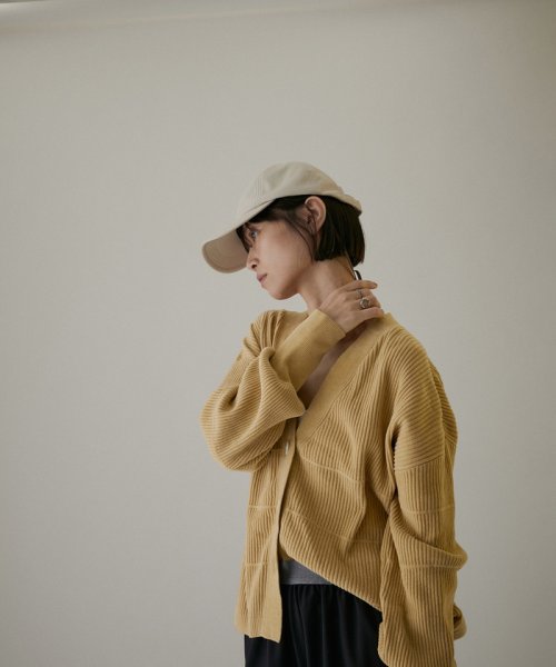 Vネックリブカーディガン－CreamyCotton /クリーミーコットン－ Creamy ■モデル身長 着用サイズ Cotton クリーミーコットン