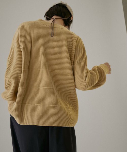 Vネックリブカーディガン－CreamyCotton /クリーミーコットン－ Creamy ■モデル身長 着用サイズ Cotton クリーミーコットン