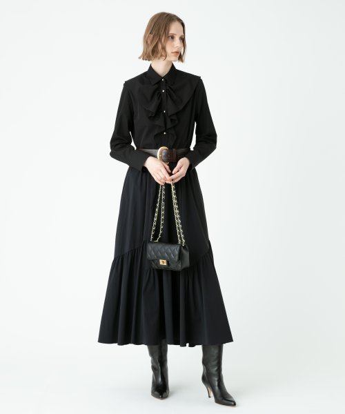 バイヤス切替ギャザースカート 