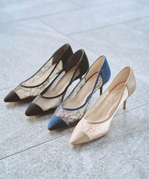 ポインテッドチュールパンプス 