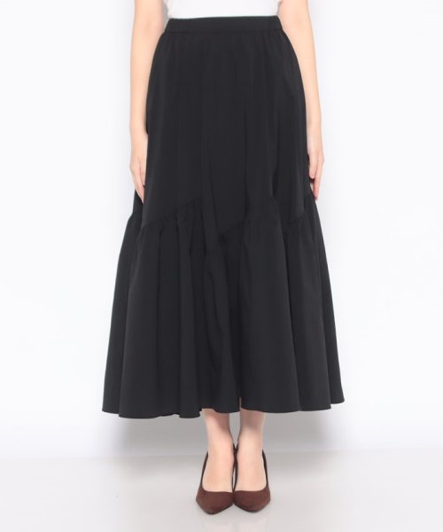 バイヤス切替ギャザースカート 手洗い可能です フィッティングモデル 詳細画像 165cm B73 W61 H85　着用サイズ：02