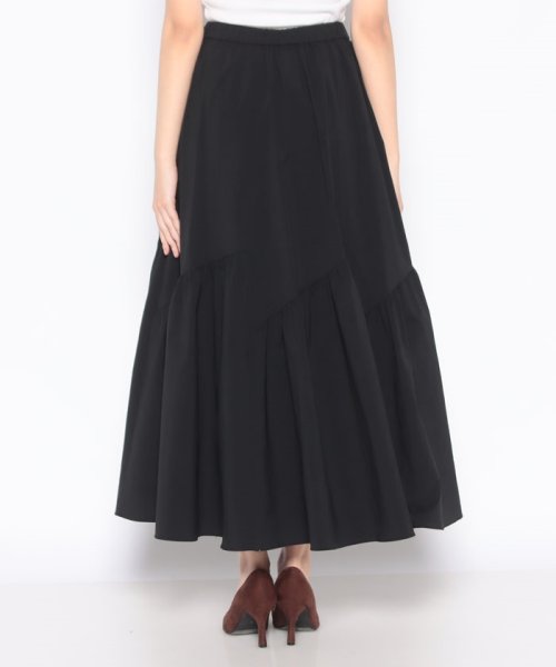 バイヤス切替ギャザースカート 手洗い可能です フィッティングモデル 詳細画像 165cm B73 W61 H85　着用サイズ：02